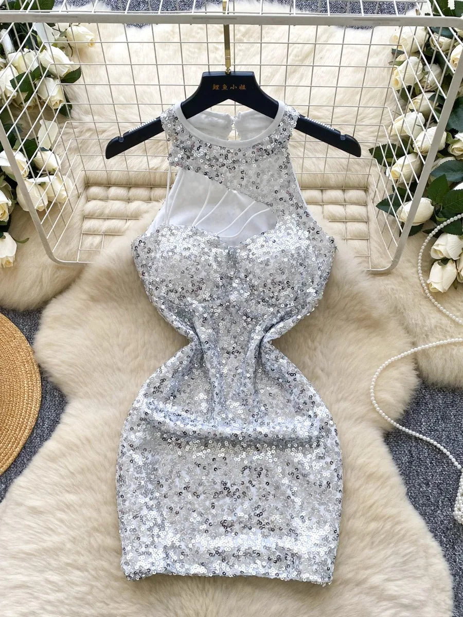 grey sparkly bodycon dress MillyBridal Modest Black Bodycon Square Neck Sequin Homecoming Dresses