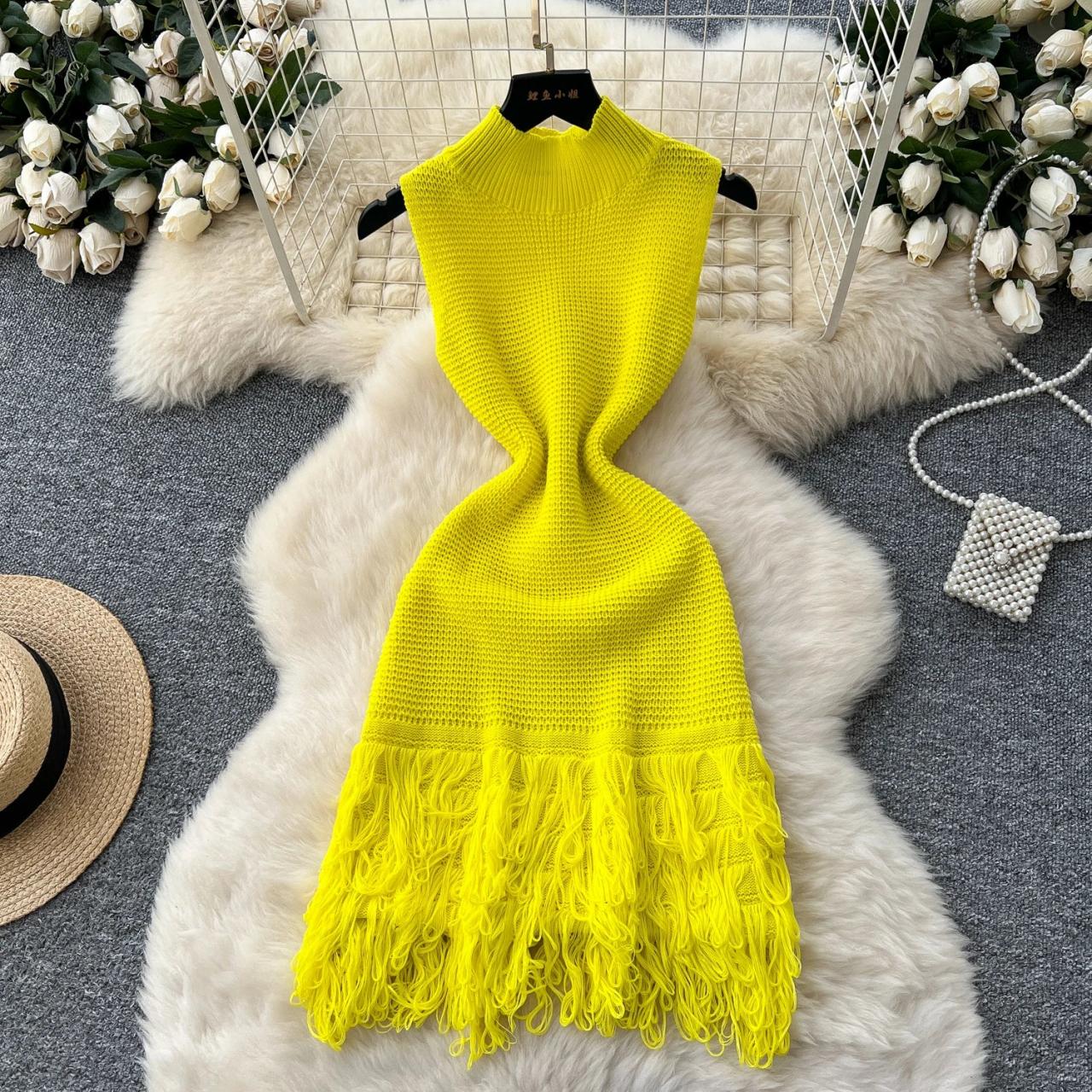 knit fringe sleeveless dress Nordstrom Sleeveless Fringe Knit Dress in Brown Roast at Nordstrom, Size X-Large