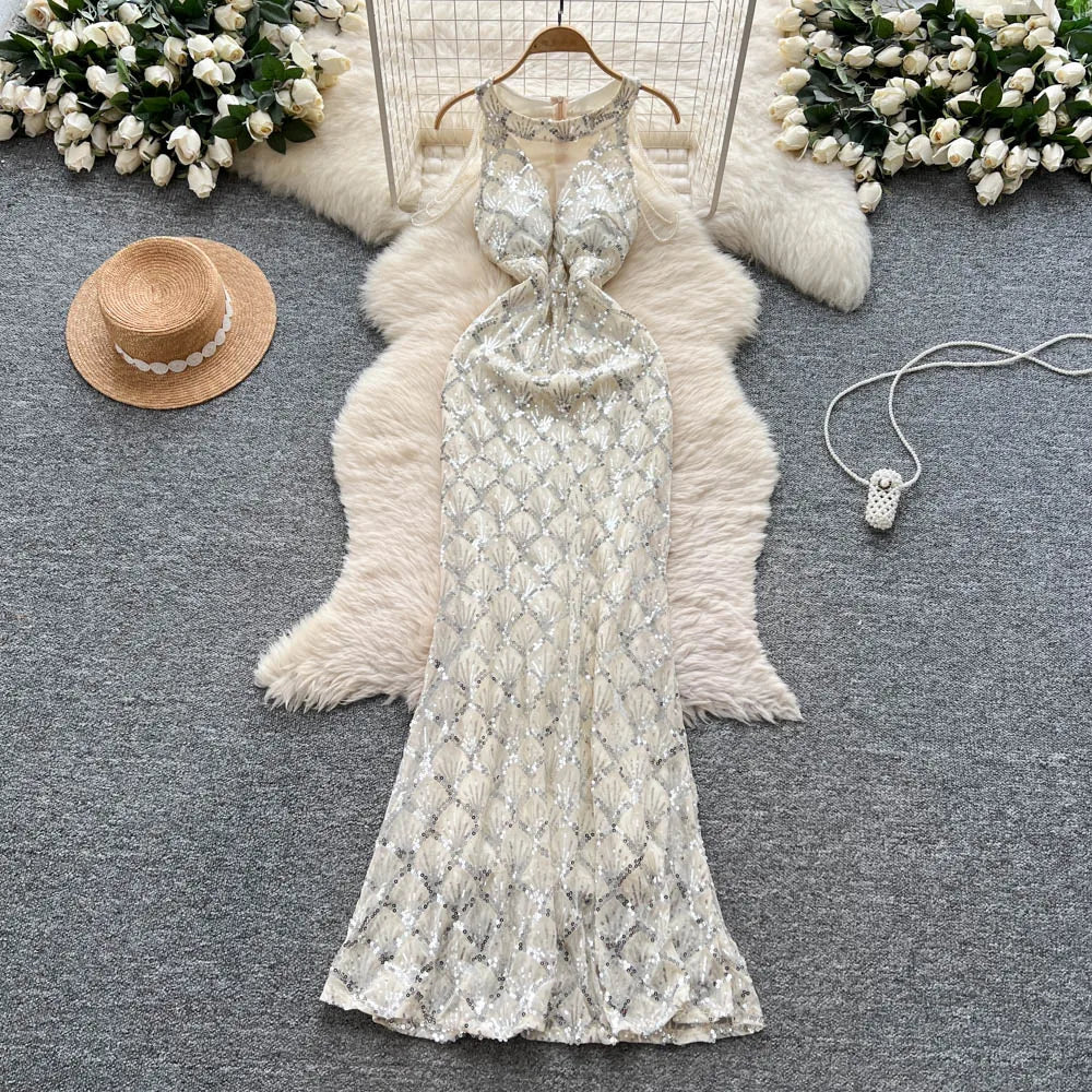 silver sequin backless maxi dress Long Sleeve Sequin Backless Bow Maxi Dress Silver