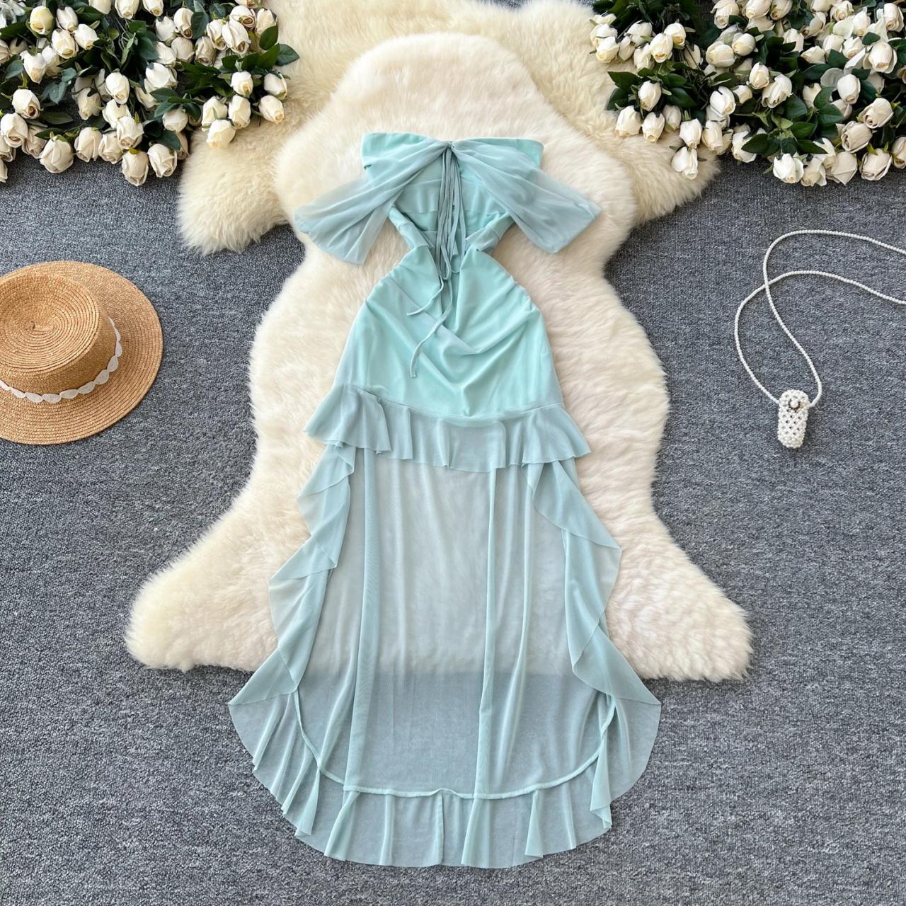 white christmas dresses Aqua Chiffon Wrap Front V-Neck Short Sleeve Pleated Maternity Maxi Dress Small - Pinkblush